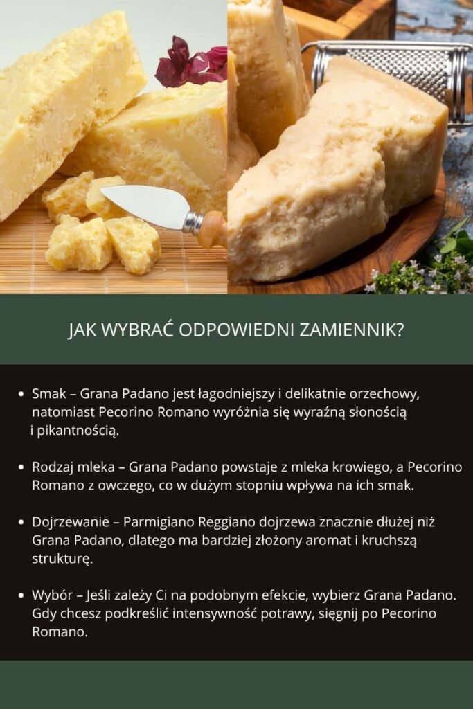 Czym zastąpić Parmegiano Regiano - serem Grana Padano czy Pecorino?
