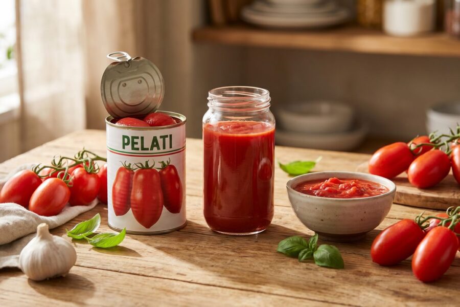 Pelati, passata i pulpa pomidorowa z bazylią