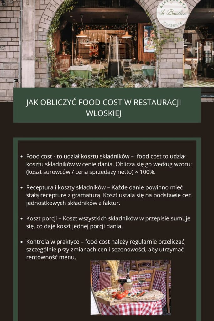 Jak obliczyc food cost w restauracji wloskiej