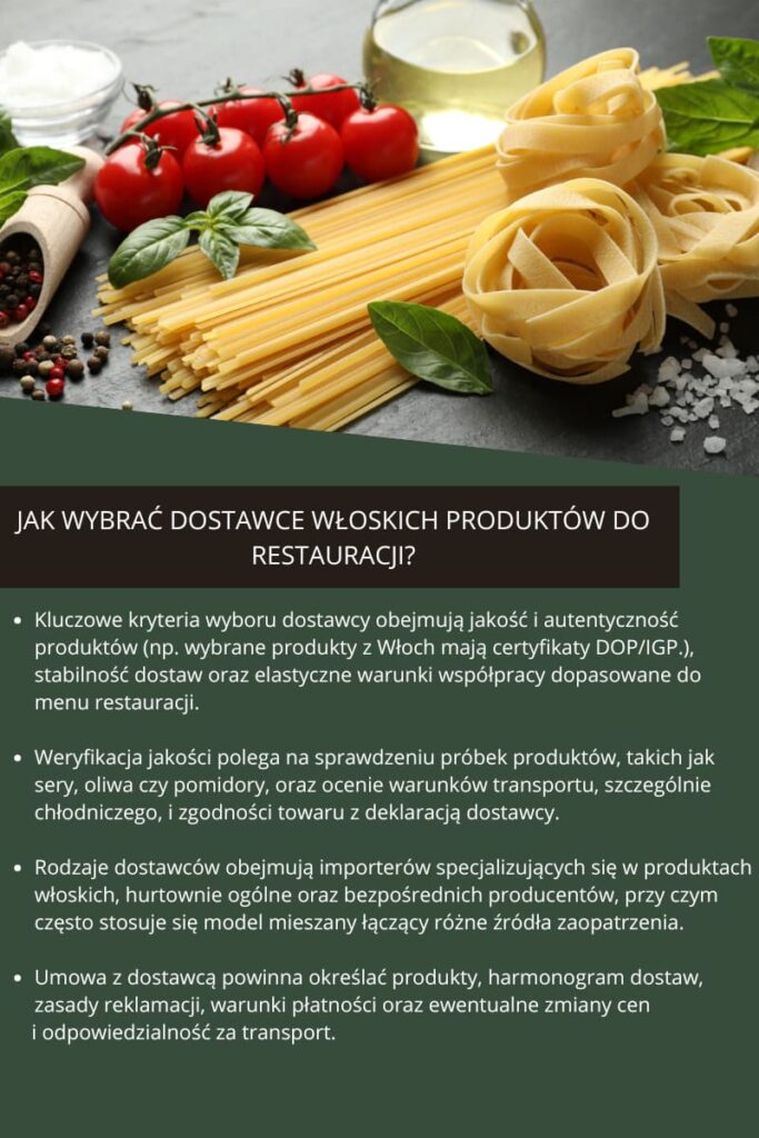 Jak wybrac dostawce wloskich produktow do restauracji