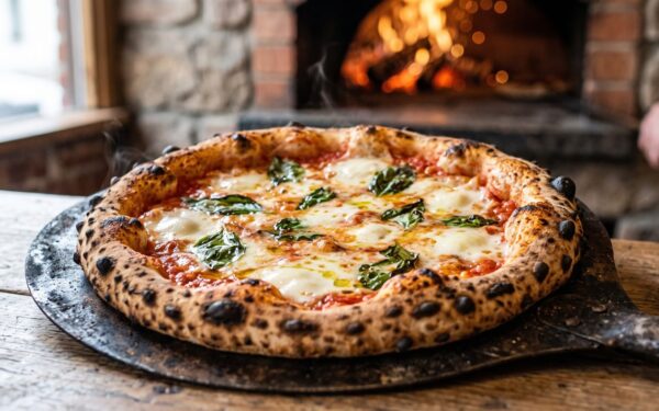 Ser fior di latte i mozzarella na pizzy z pieca
