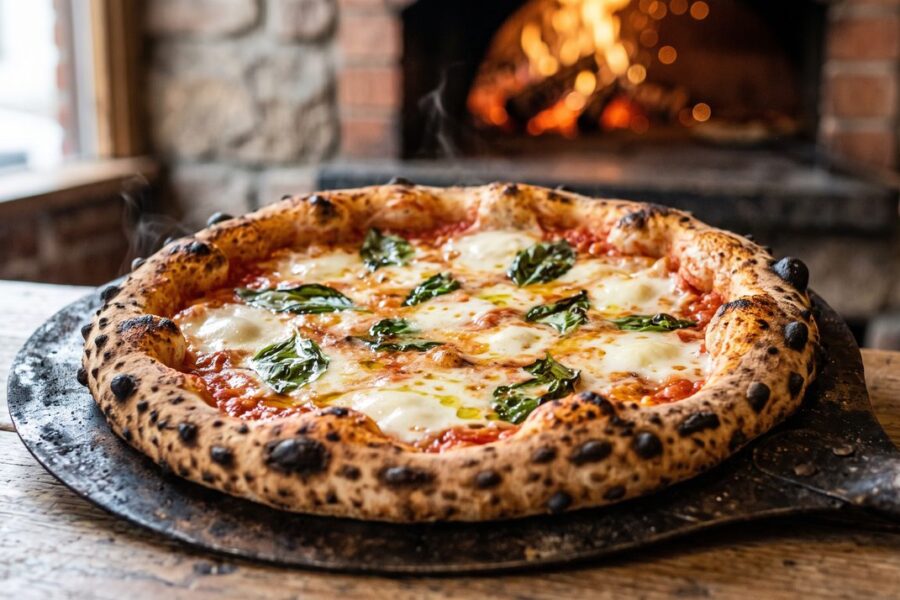 Ser fior di latte i mozzarella na pizzy z pieca