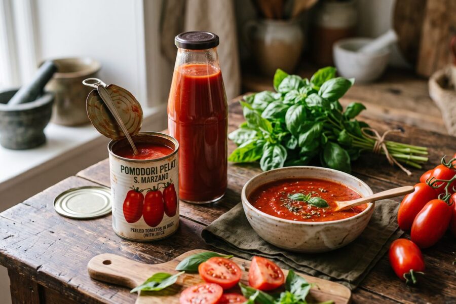 Pomidory San Marzano, pelati i passata na sos do pizzy